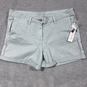 Land n Sea Teal Blue Green Preppy Chino Shorts size 10 Cuffed Pockets